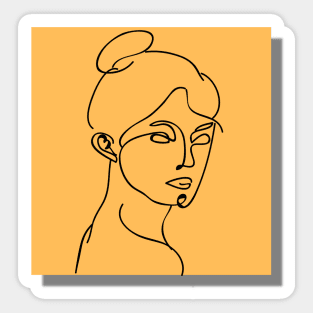 Asthetic Woman's Face Line Art Sticker